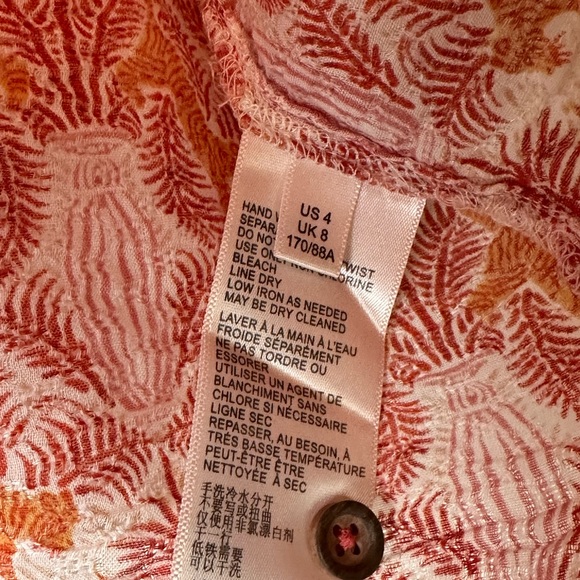 Maeve Anthropologie Kalapana Tiger Palms Blouse Puff Sleeve Size 4 - Picture 3 of 9